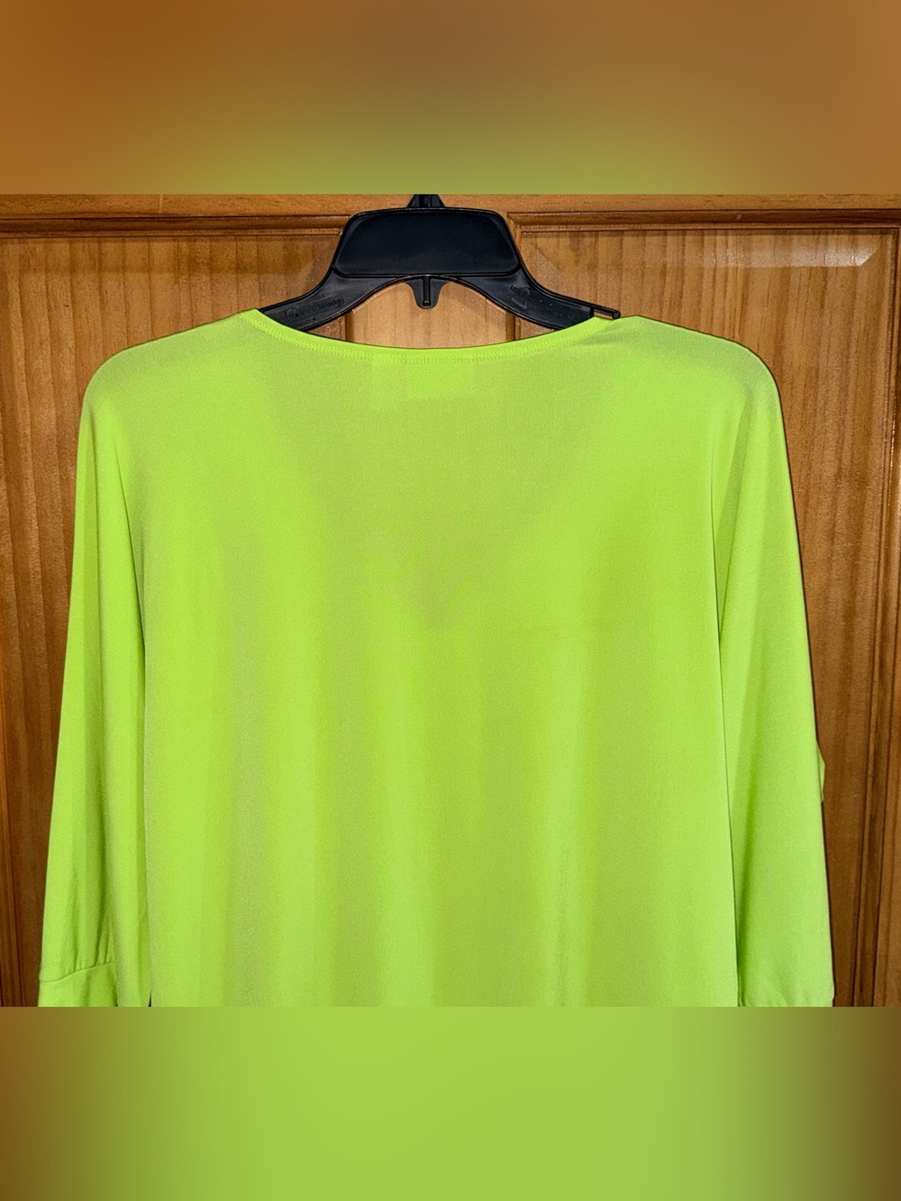 Kim Rogers Petite Chartreuse Button-Front Tie Hem Blouse-PL-EC - Picture 8 of 11